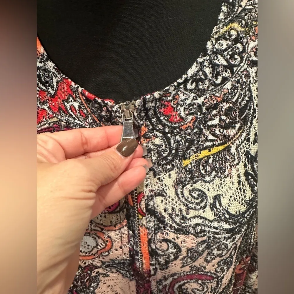 Peck and Peck Paisley Lightweight Zip Up Jacket XL - Image 2