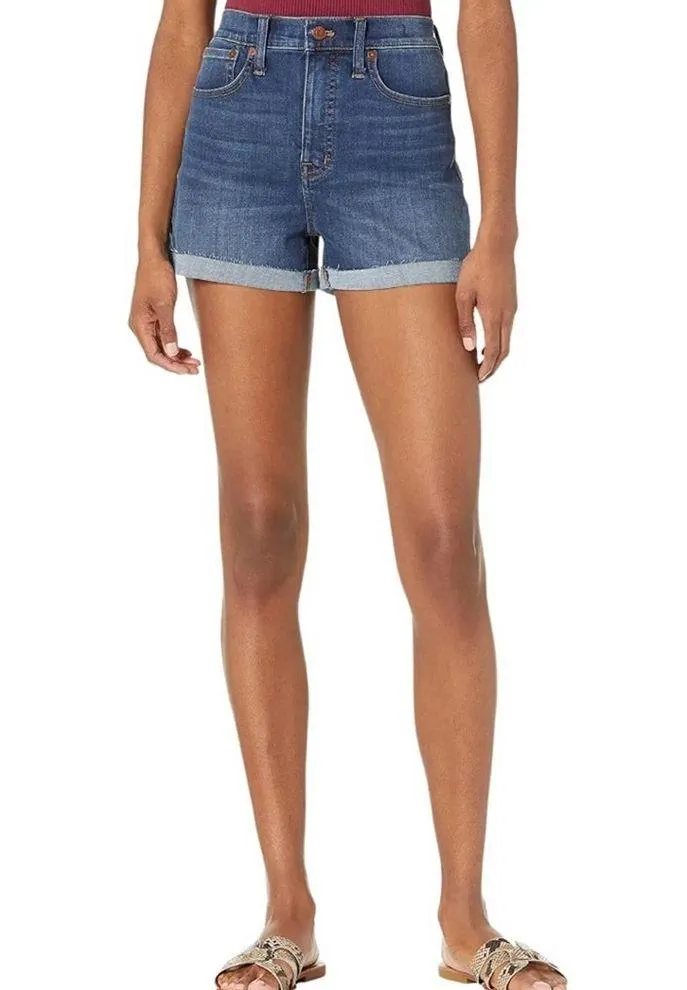 Madewell High-Rise Denim Shorts in Glenoaks Wash: Cutoff Edition Stretch Size 24 - Image 6
