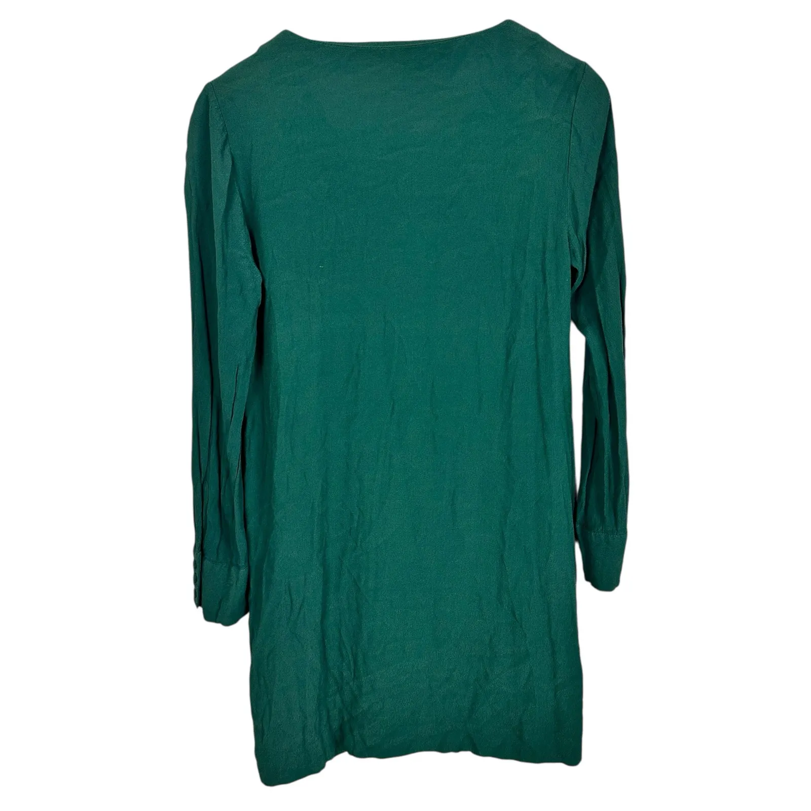 Madewell Novel Dress Smoky Spruce Green Button Up Long Sleeve Mini Fall Dress XS - Image 7