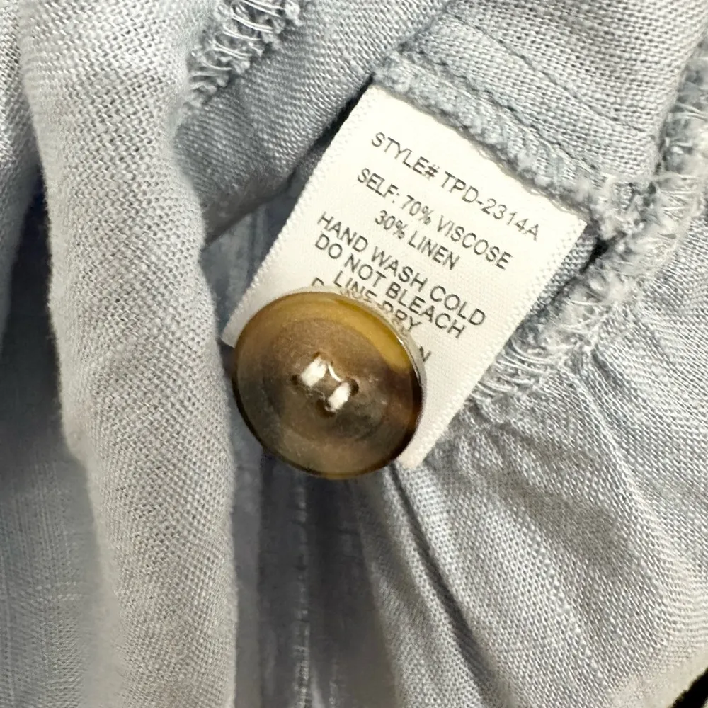 Skylar and Madison Womens Dress Ruffle Pleated Hem Button Front Size Small Aqua - Image 5