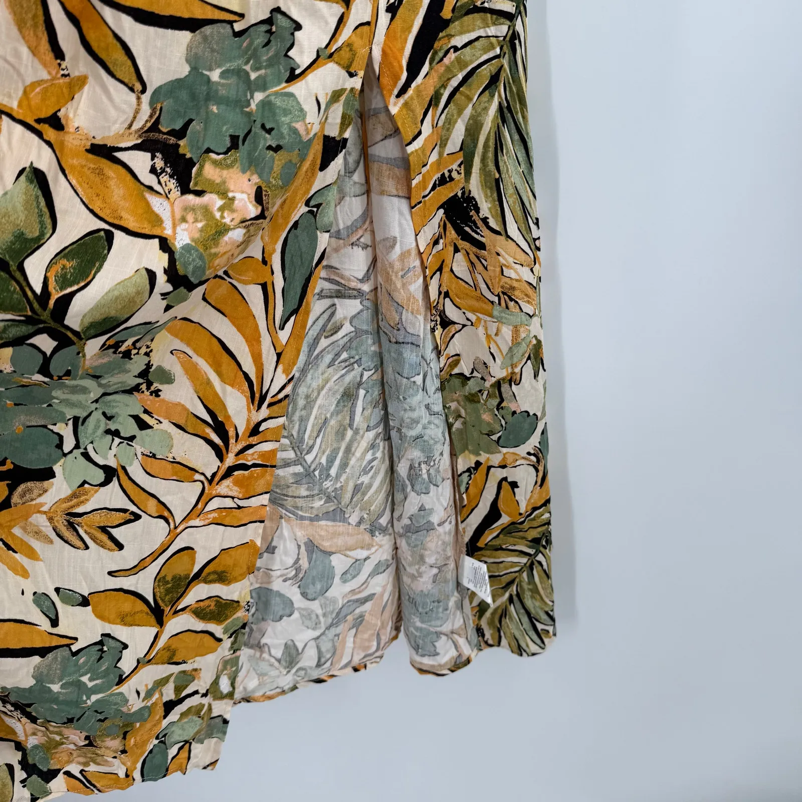 REWIND Dress Juniors SZ Extra Large Halter Strapless Tropical Palm Travel Beach - Image 9