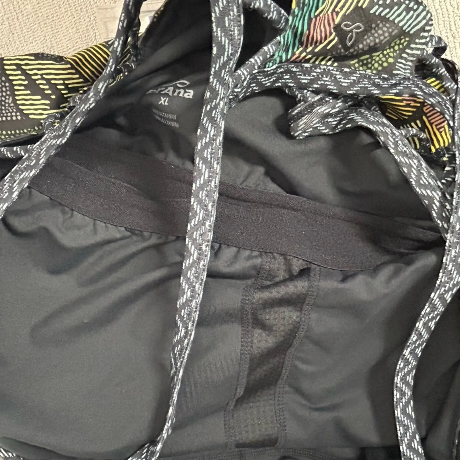 PRANA Ardor Dress “Black Horchata” XL — Racerback Built-In Bra Floral Mini - Image 10