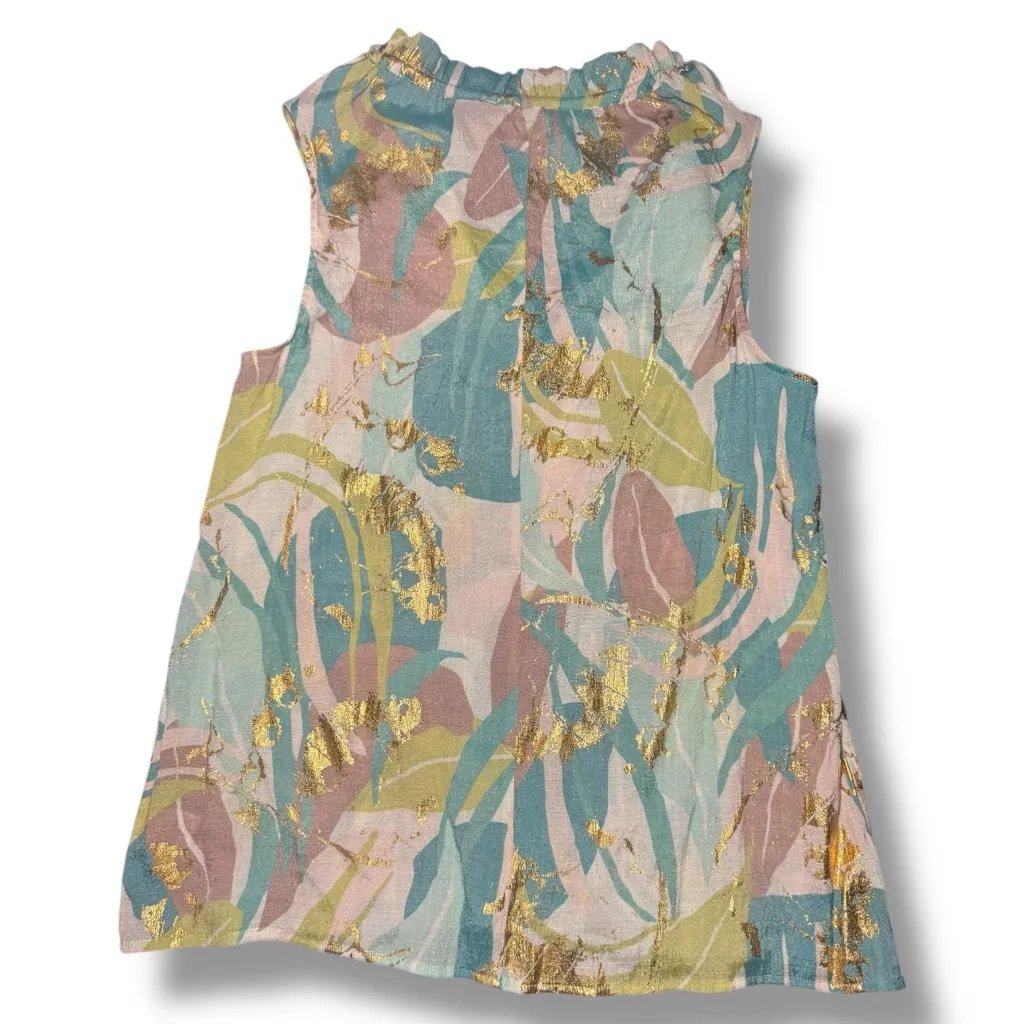 NWOT Alex & Parker Women’s Sleeveless Abstract Print w/ Gold Accents Top Size L Size L - Image 2