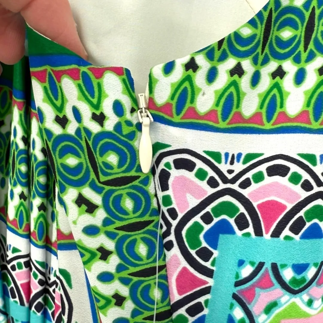 NWT Eliza J Scarf Print Chiffon Maxi Dress Size 2 Vacation Feminine Colorful - Image 9