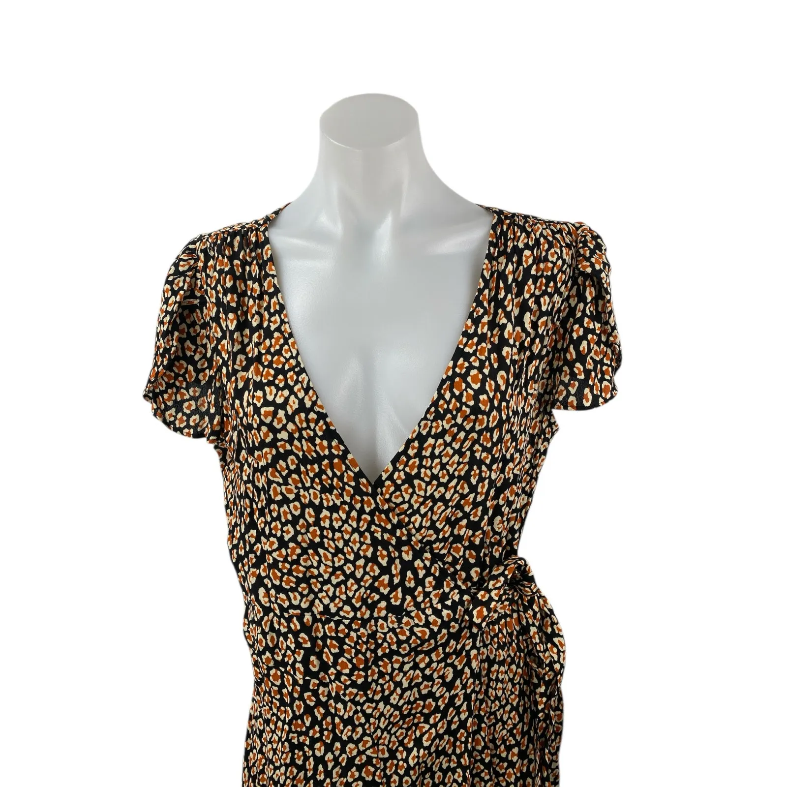 Free People Gorgeous Jess Multicolor Leopard Print Maxi A-Line Wrap Dress Sz S/P - Image 2