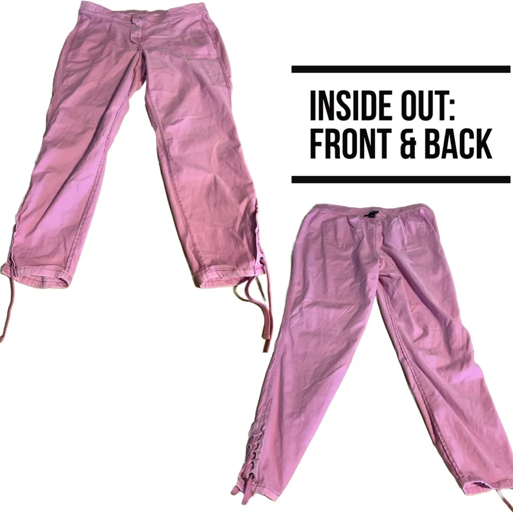 LANE BRYANT ORCHID PINK SKINNY LEG CORSET HEM PANTS (18) - Image 10