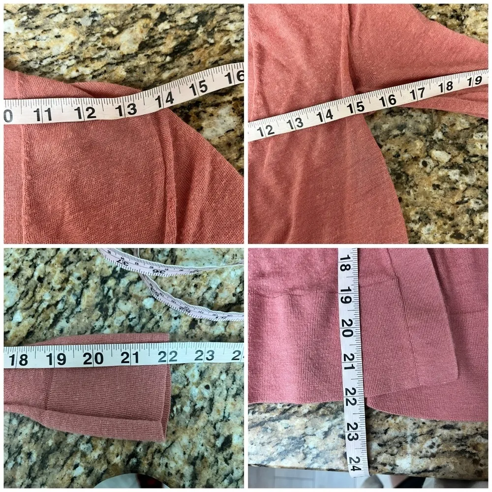 Ann Taylor Linen Cardigan Sweater Womens Pink Barbie Preppy Casual Modest XS - Image 5