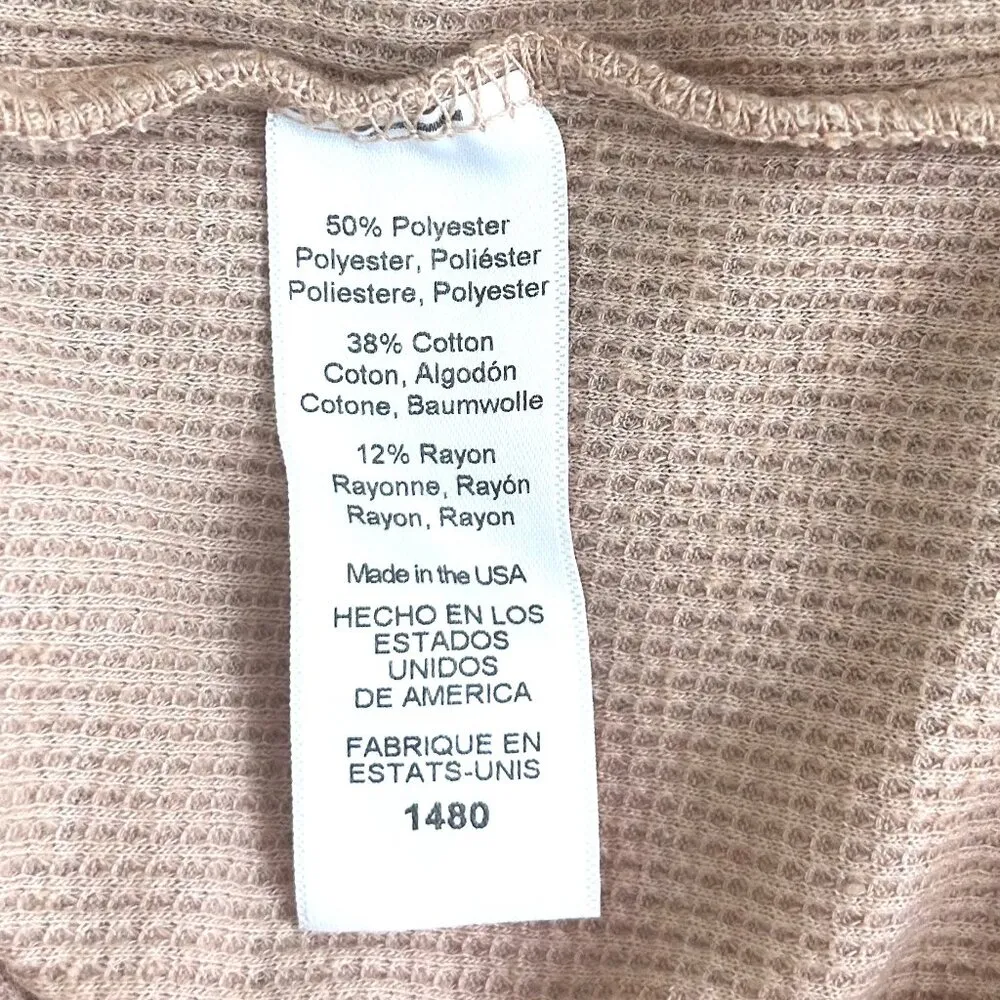 Michael Stars Kylo Acid Wash Thermal Hoodie in Camel Size XS *NWT* - Image 8