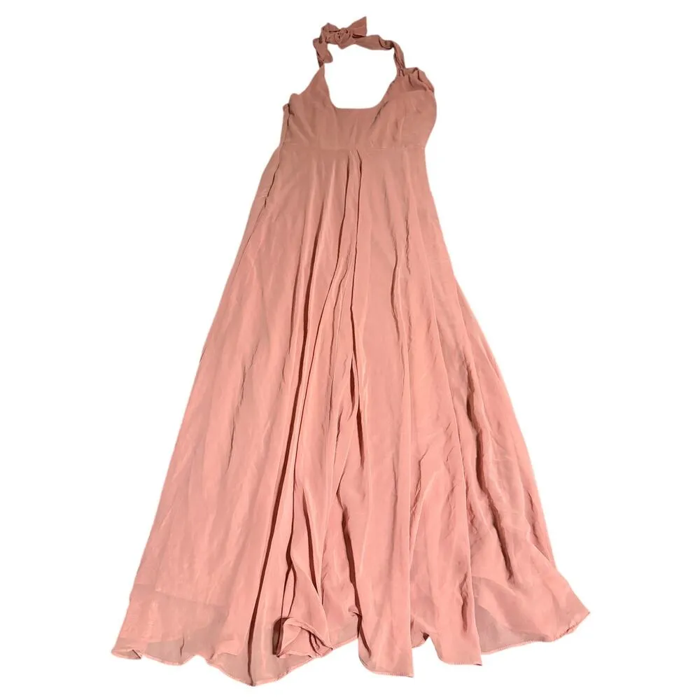 After Six NWT Size 12 Desert Rose Pink LX CHIFFON One Shoulder Floor‎ Dress Gown - Image 3