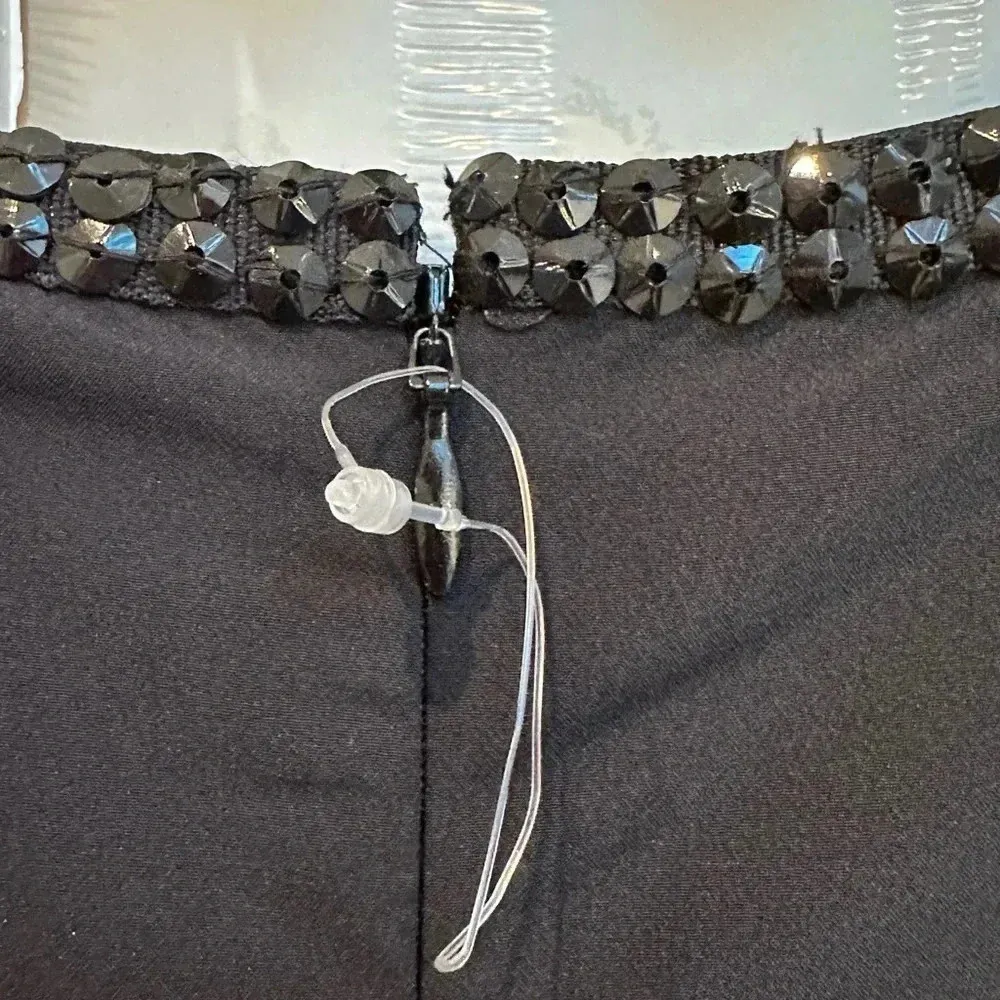 J. Peterman Black Beaded Shift Evening Formal Midi Dress Ruffle Plus Size 20 NWT - Image 10