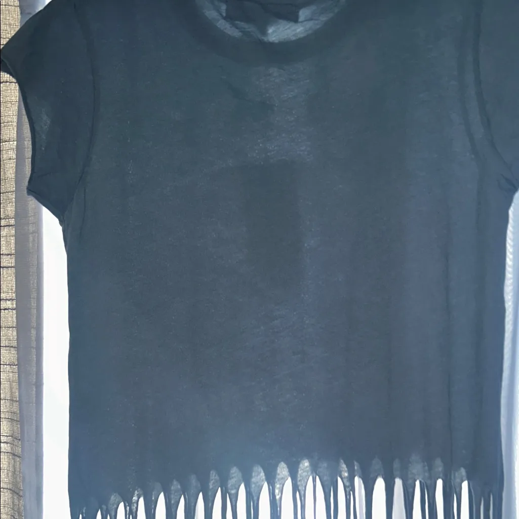 Wildfox Charcoal Fringe Woodstock Tee - Image 5