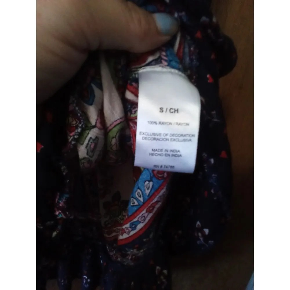 Bila boho paisley print sleeveless top small Blue - Image 5