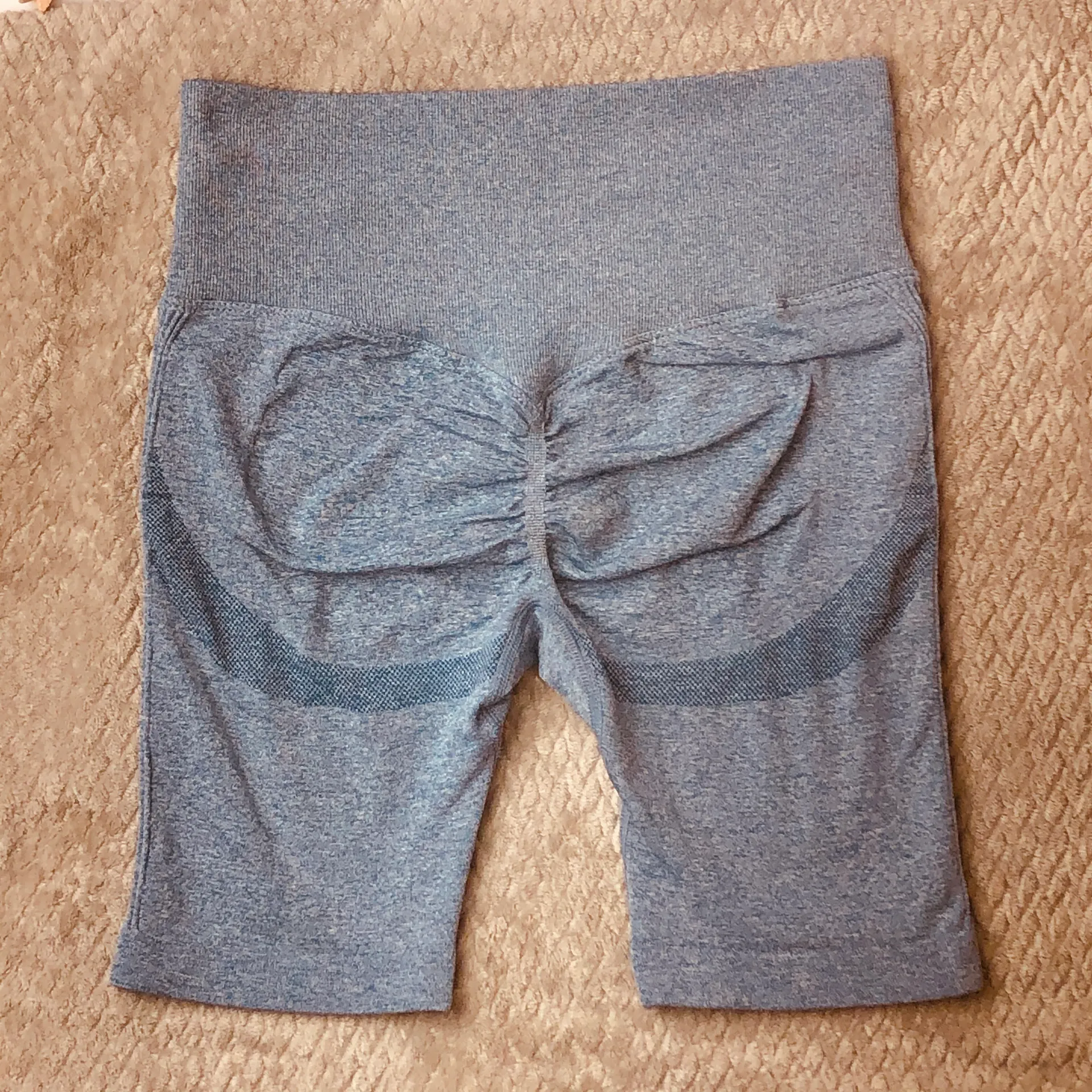 Blue Seamless Booty Scrunch Shorts - Image 3
