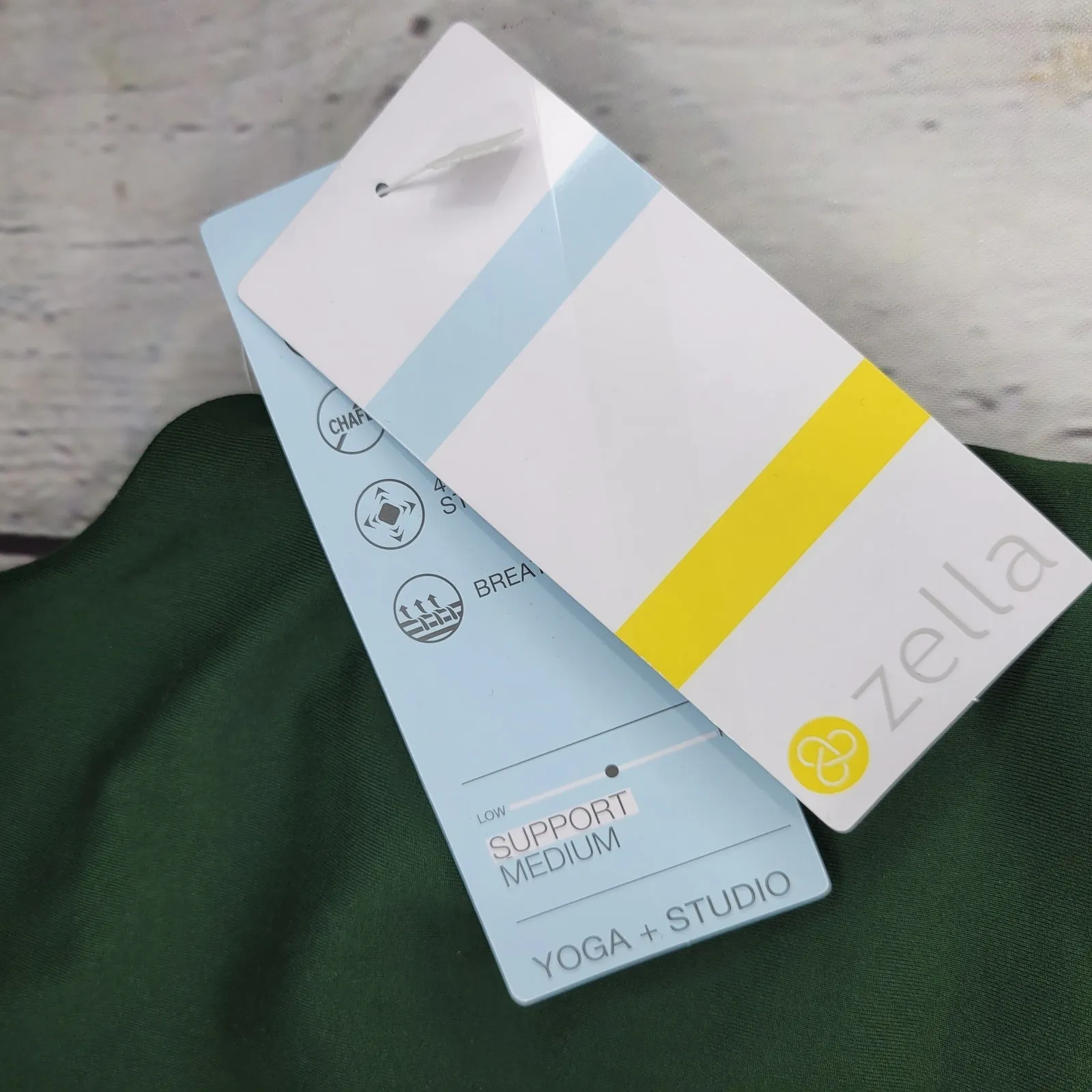 Zella Sports Bra Green Medium Racerback‎ Yoga Studio Low Support Athletic Size S - Image 6