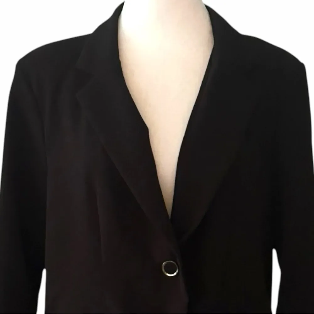 Black Tailored Blazer with Notched Lapel large - Image 4