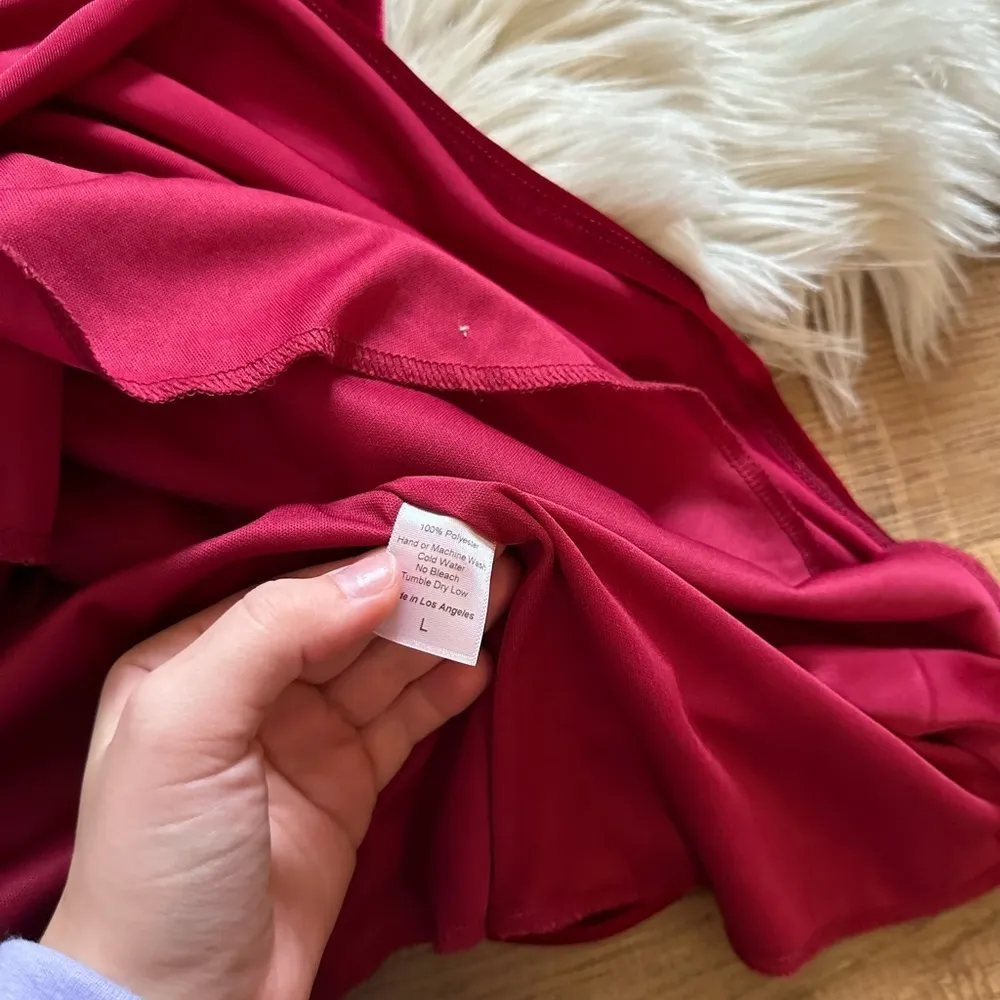 LUCY IN THE SKY Marley Velvet A Line Dress In Merlot - Image 7