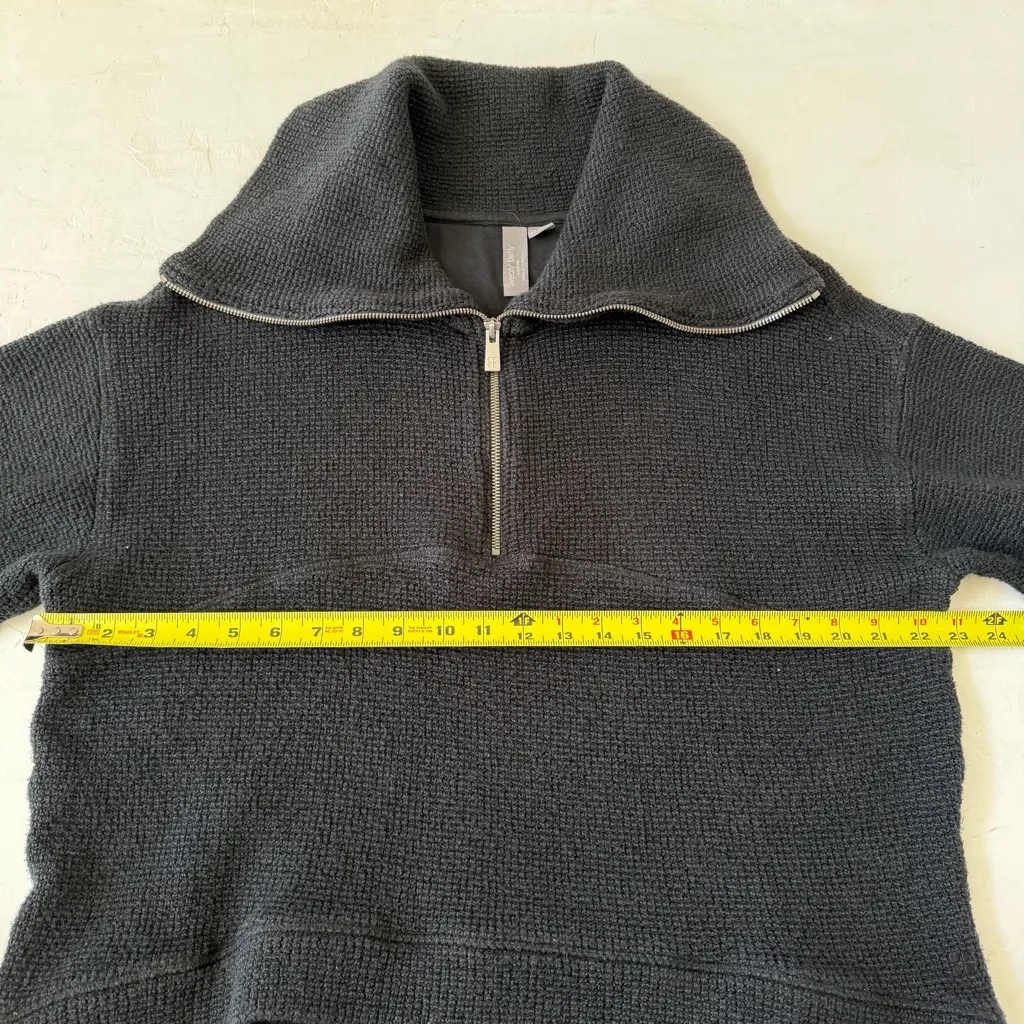 Sweaty Betty Restful Bouclé Half Zip Black Pullover Size 8 - Image 8