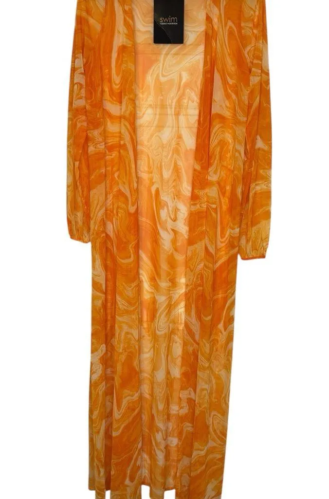 NWT Naked Wardrobe Orange Swim Cover-Up Small No belt - Image 2