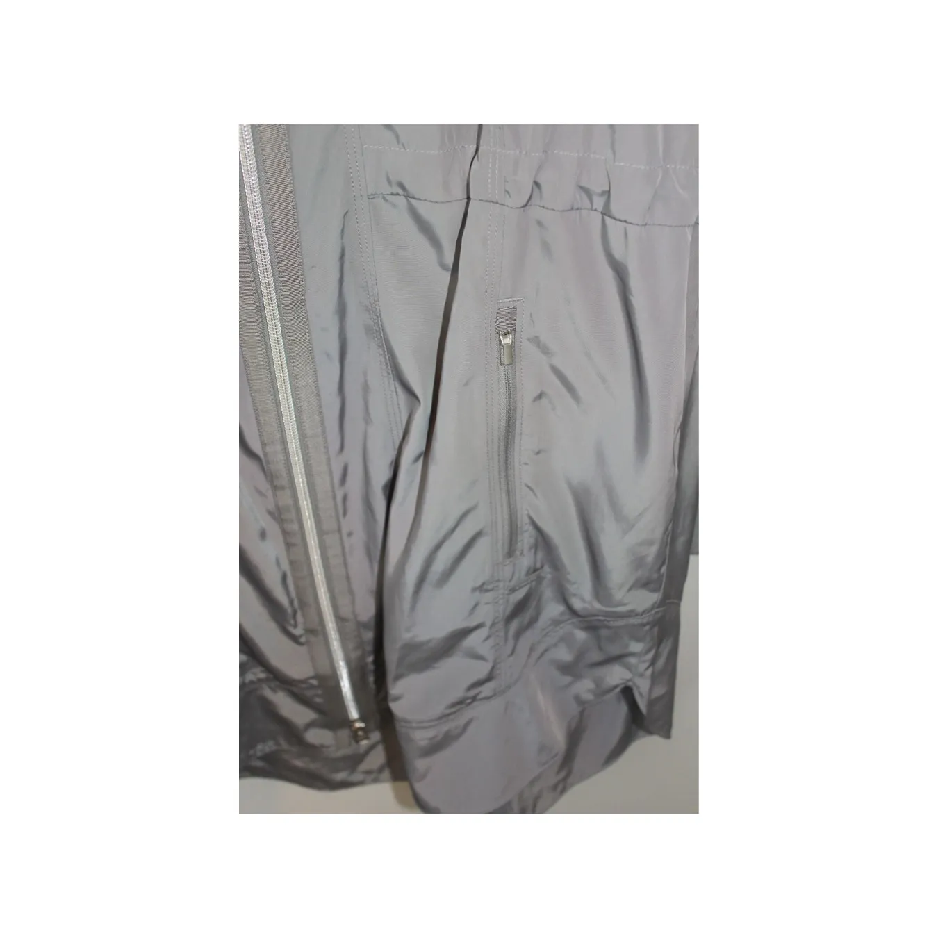 Athleta Anorak Jacket M Gray‎ Parka Hooded Packable Lightweight - Image 3