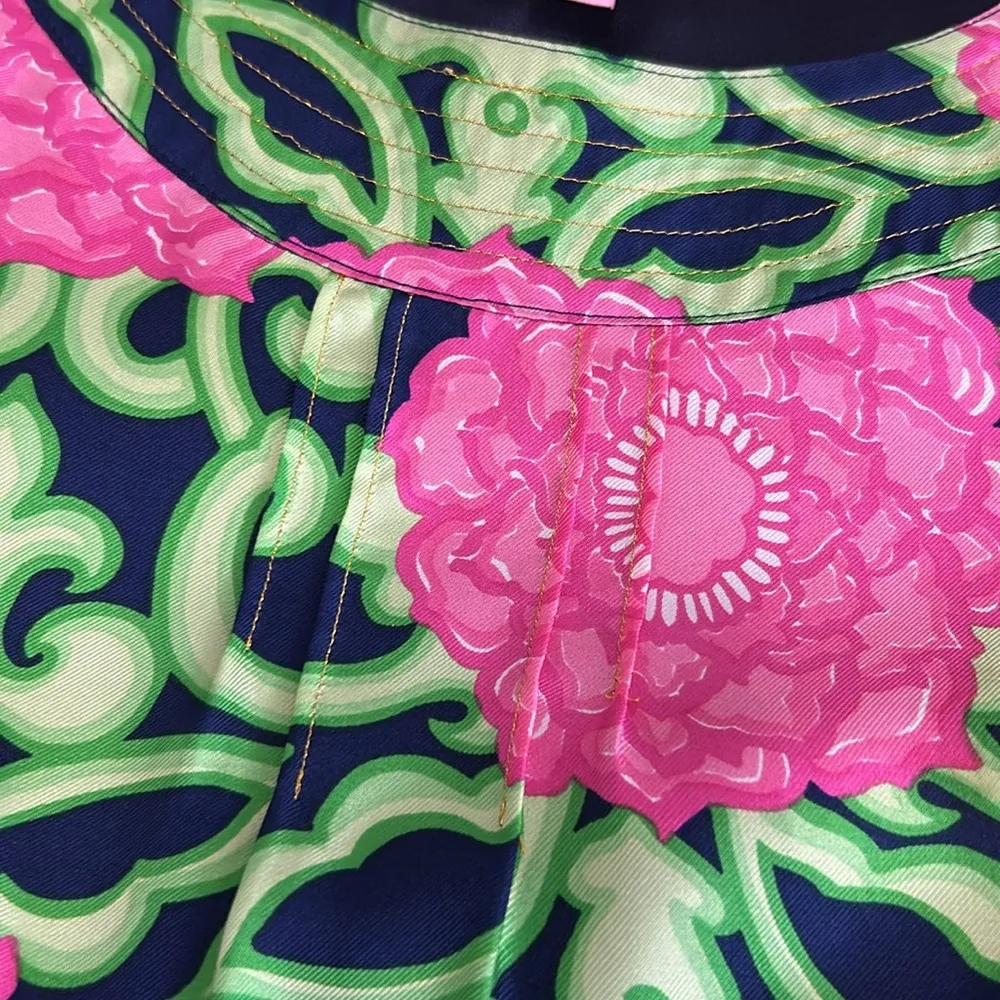 Lilly Pulitzer Silk Dasher Hydrangea Print Shift Dress - Image 9