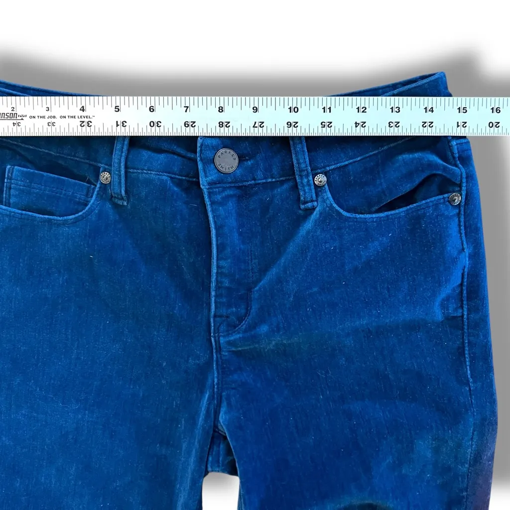 Velour Parker Smith Womens Sz 28 -5 Pockets Skinny Blue Pants Designer Excellent - Image 4