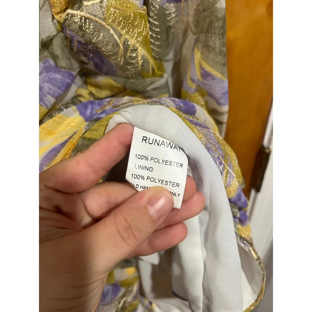 Runaway Ruched Mini Dress Plunge V Neck Long Sleeve Party Cocktail Women’s S - Image 3