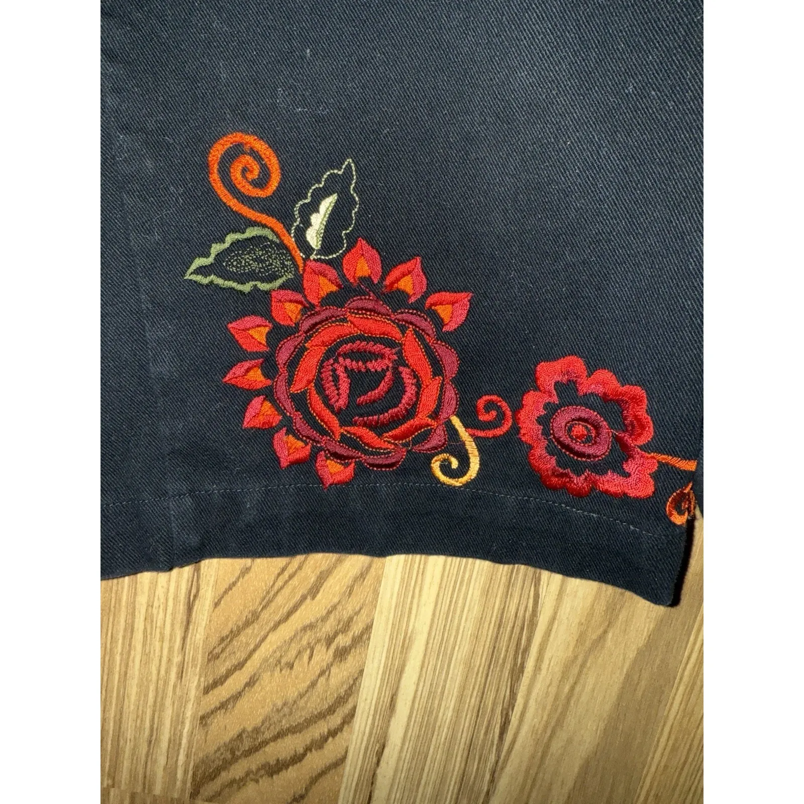 Tantrums Collection Women's Large Outfit Jacket Pants‎ Embroidered Floral Black - Image 12