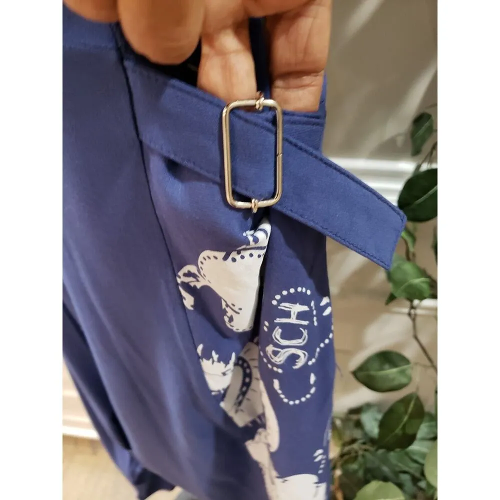 Aqua Womens Blue Stretch Casual Tie Waist Sleeveless Round Neck Jumpsuit Size M - Image 7