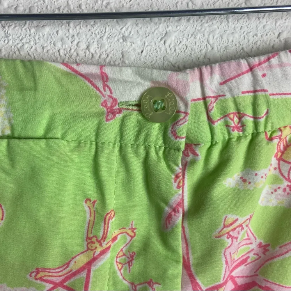 Lilly Pulitzer Size S Vintage Crop Pants Cabana Banana Stretch Green Pink Resort - Image 7