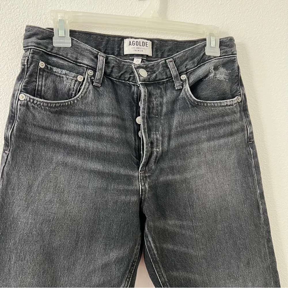 AGOLDE Jamie Jeans Straight Leg Gray Black Size 27 Revolve - Image 3