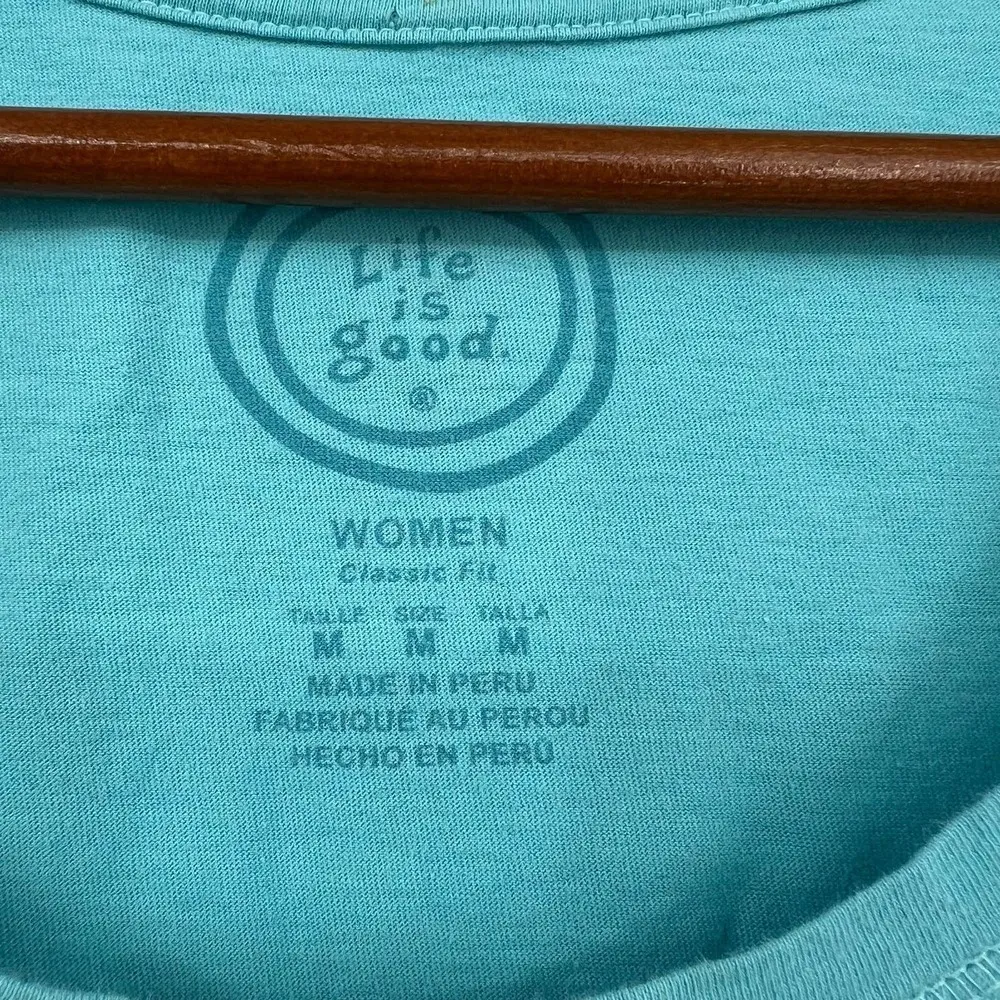 Life is Good blue sleeveless palm tree sunshine tank top classic fit sz medium - Image 6