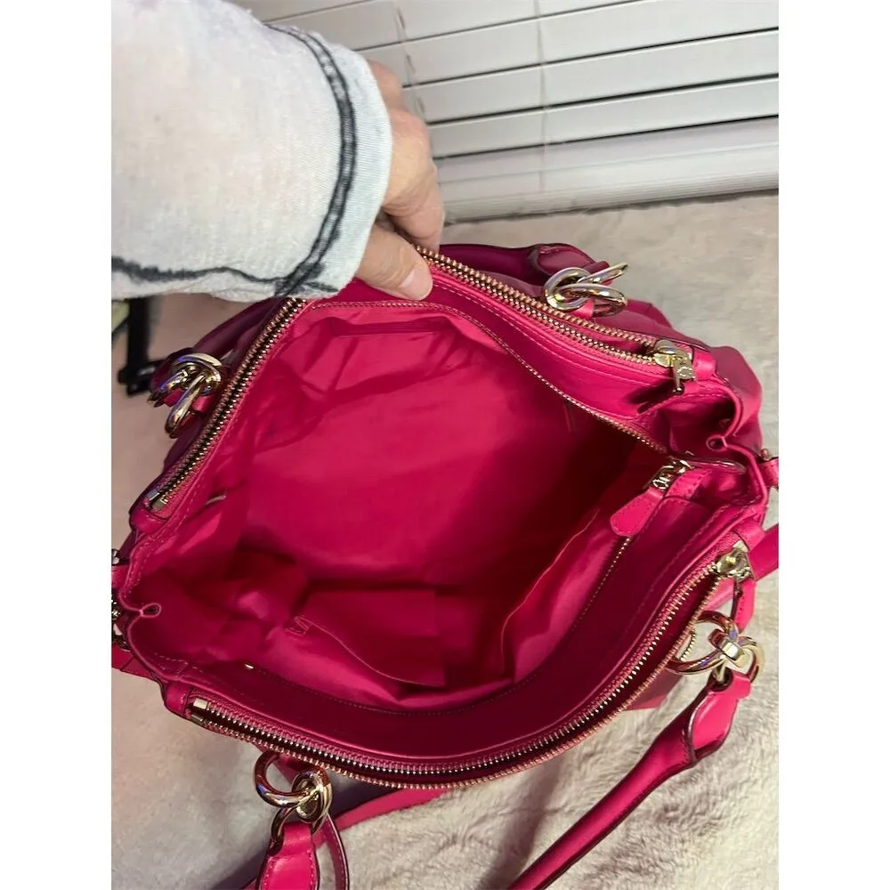 Coach Colette Pink Ruby Leather Shoulder Bag w/ Detachable Strap - Image 13