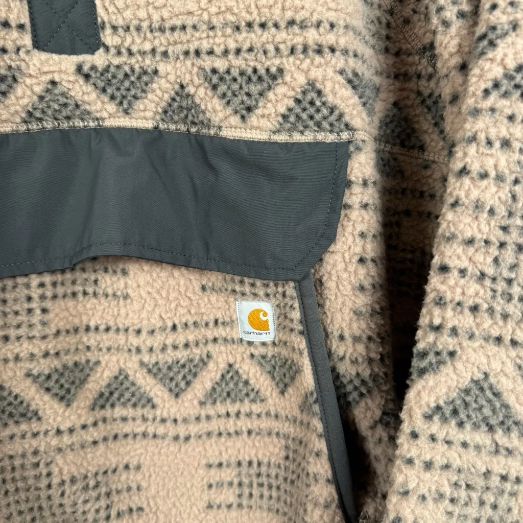 Carhartt T Snap Fleece Sweatshirt Desert Taupe Aztec Women’s XXXL OJ4991-W Pink - Image 10