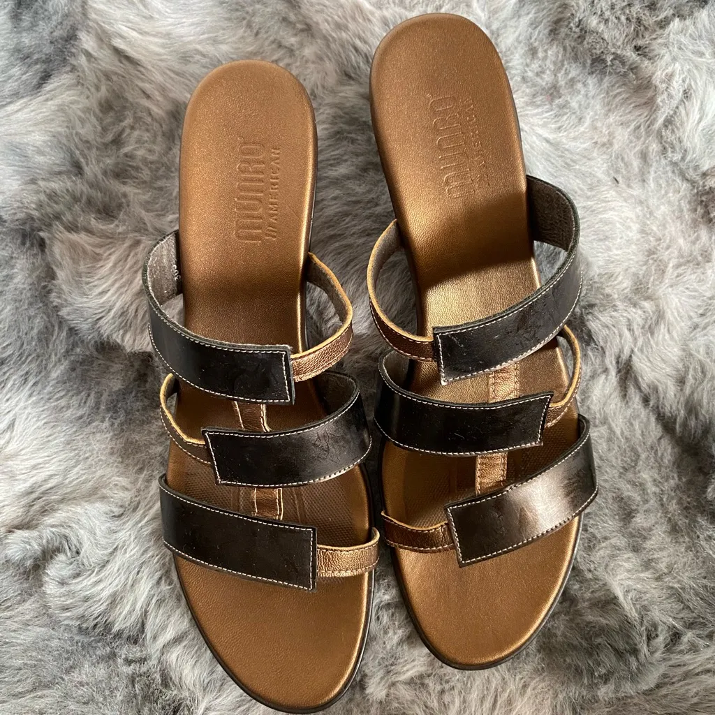 Munro -Elegant Black and Brown Women's Sandals - Image 5
