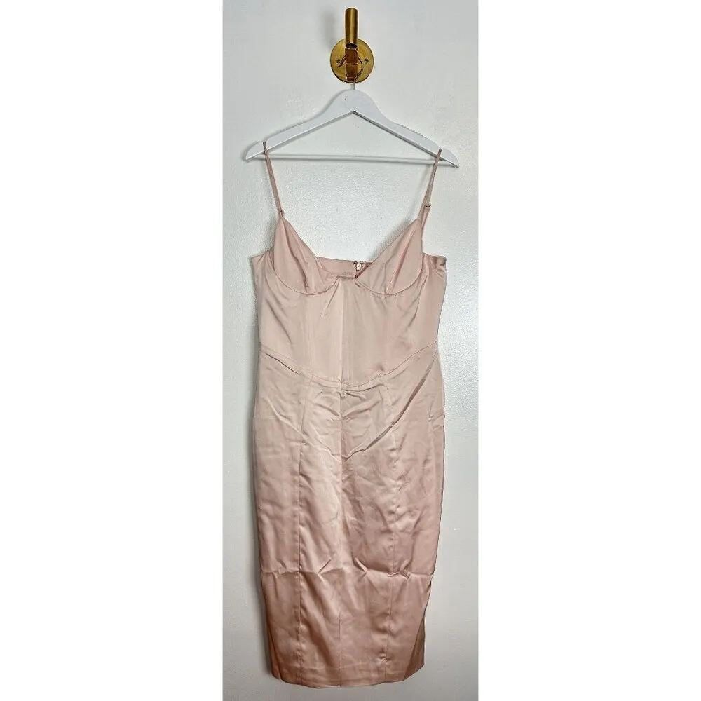 HOUSE OF CB Gisele Satin Corset Midi Dress in Peony Size Large+ (X-Large) - Image 5