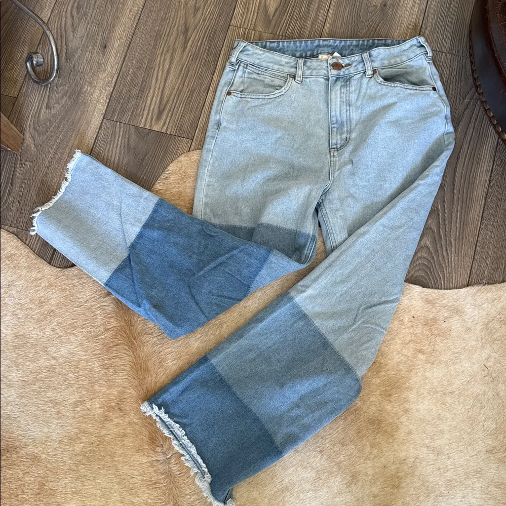 Wrangler Billabong  collar Light Blue Denim Jeans patchwork size 31 - Image 10