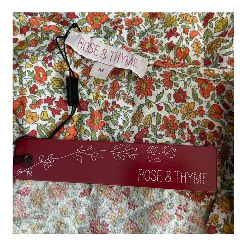 Rose & Thyme Cottage Floral Boho Blouse NWT Size Medium - Image 10