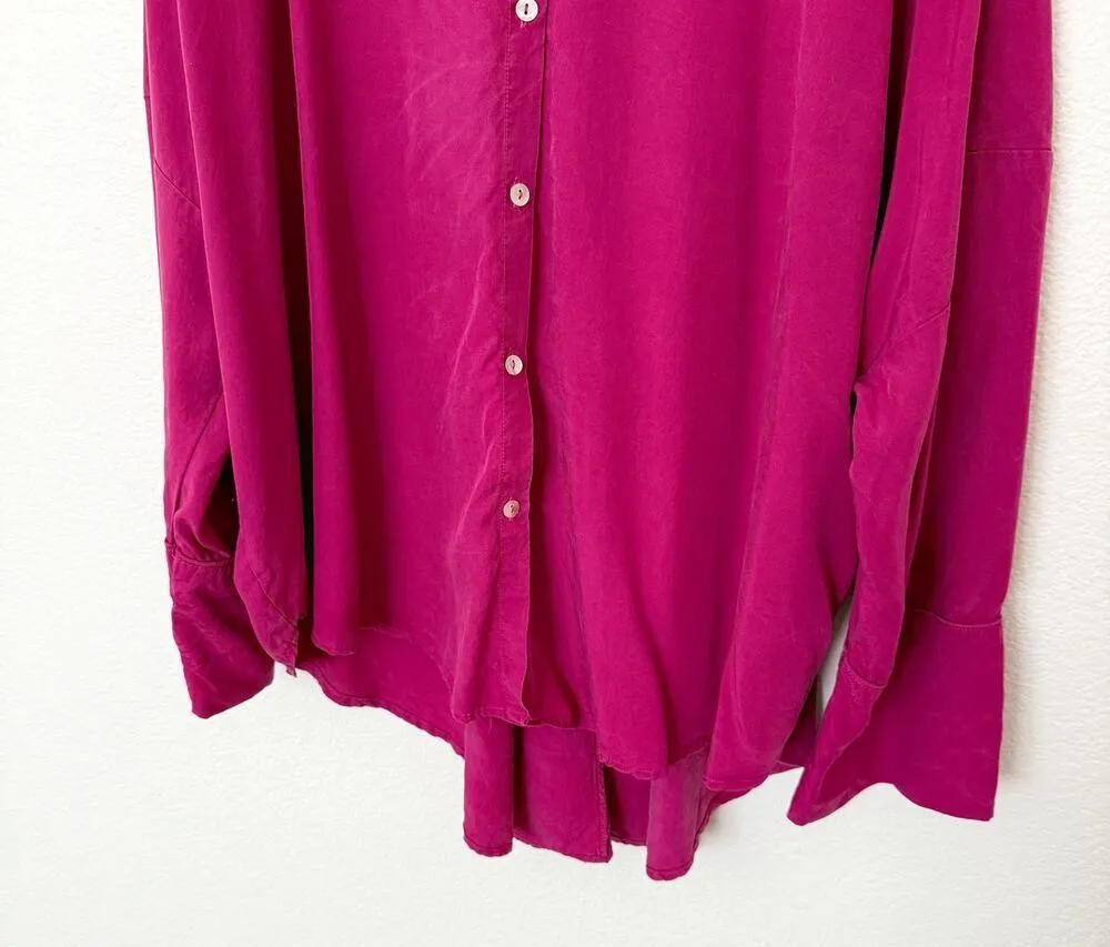 [Papinelle] Pink Amelie Long Sleeve Oversized Relaxed Fit Pajama Shirt Sz Large - Image 6