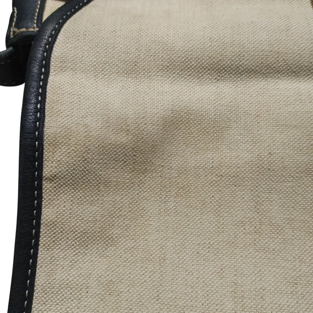 Coach Bleeker Flap Purse Handbag 90s Navy Blue Black Canvas Leather Vintage - Image 12