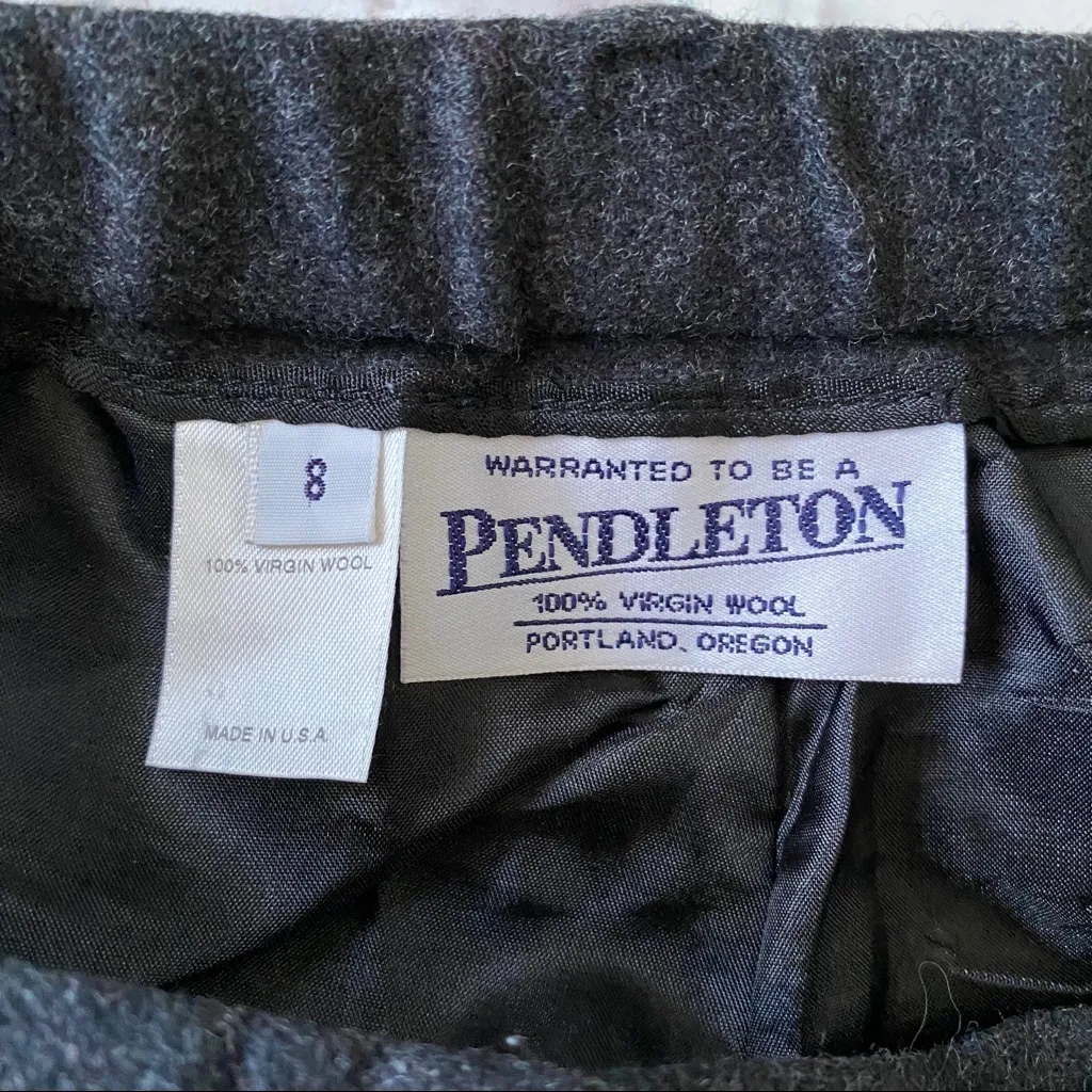 Pendleton Vintage High Waisted Wool Trouser Pants Charcoal Gray Size 8 - Image 9
