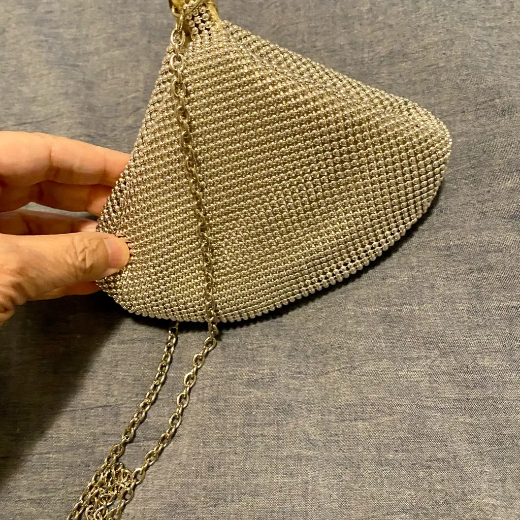 Silver Mesh Evening Bag with Chain Strap | Vintage - Image 4