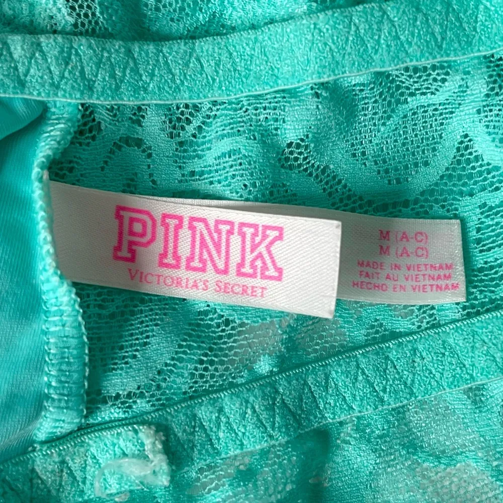 PINK Victoria’s Secret Lace Bralette Aqua Size Medium - Image 7