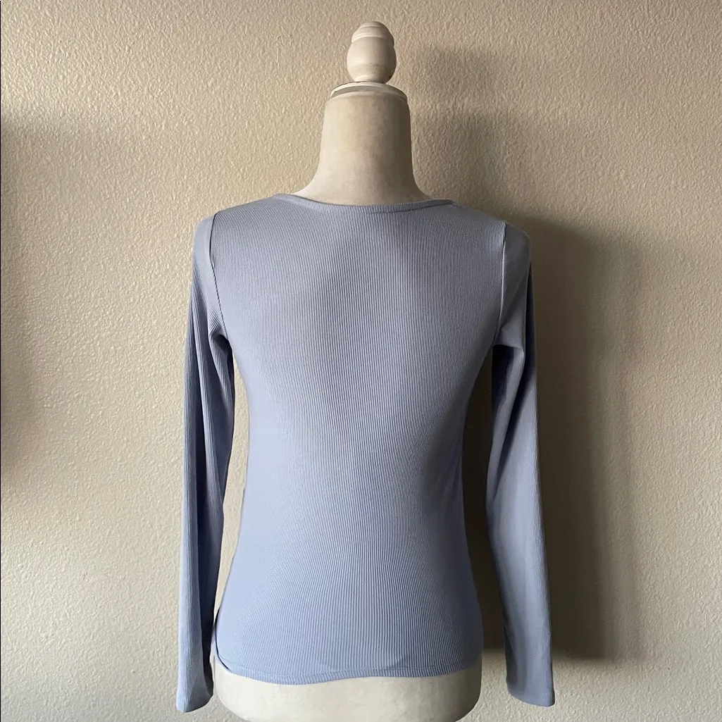 Hollister Ribbed Seamless Fabric Lace Trim Square Neck Top - Image 5