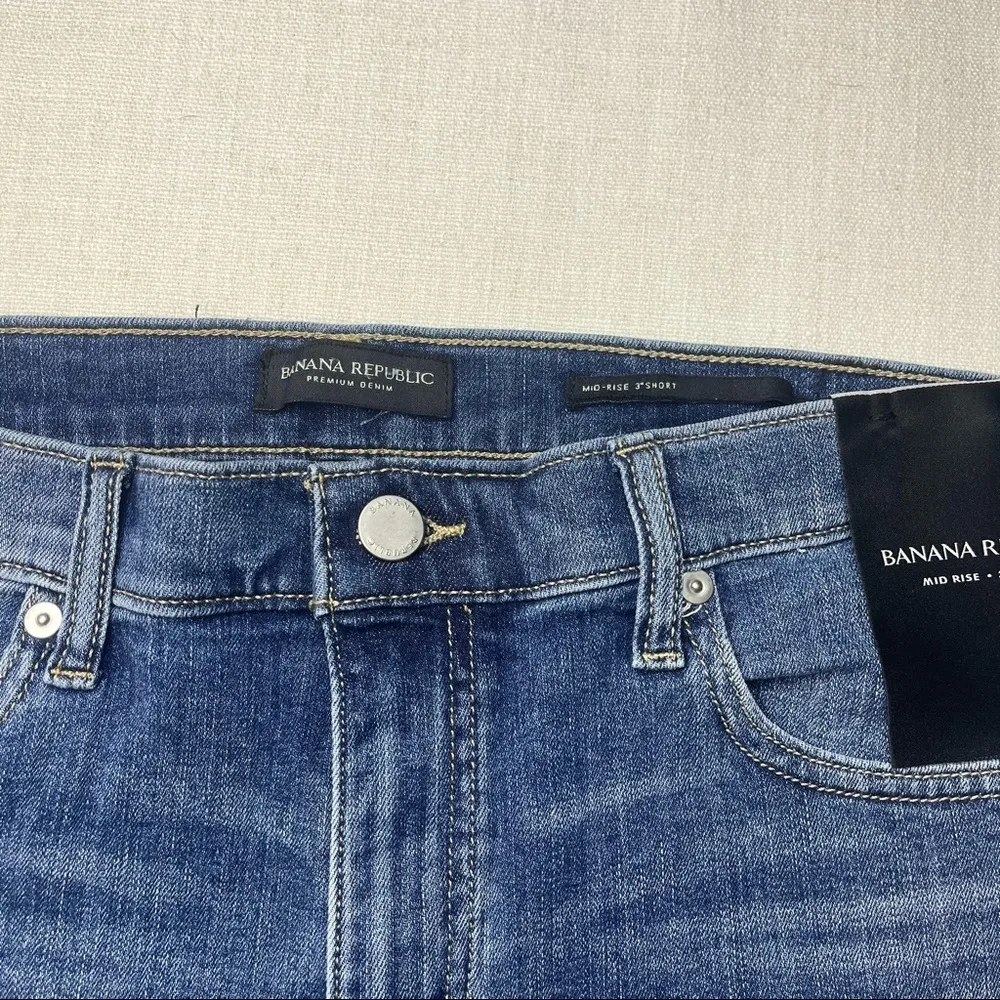 Banana Republic Raw Hem Distressed Jean Shorts Denim Stretch NWT - Image 7