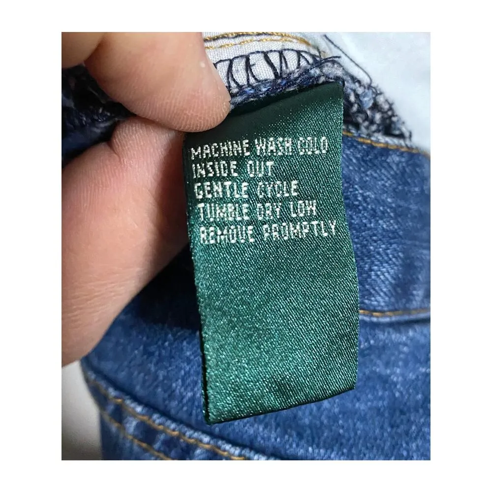 Ralph Lauren Jeans Co Stretch Floral Embroidered Beads Womens 14P 14 Petite Blue - Image 8