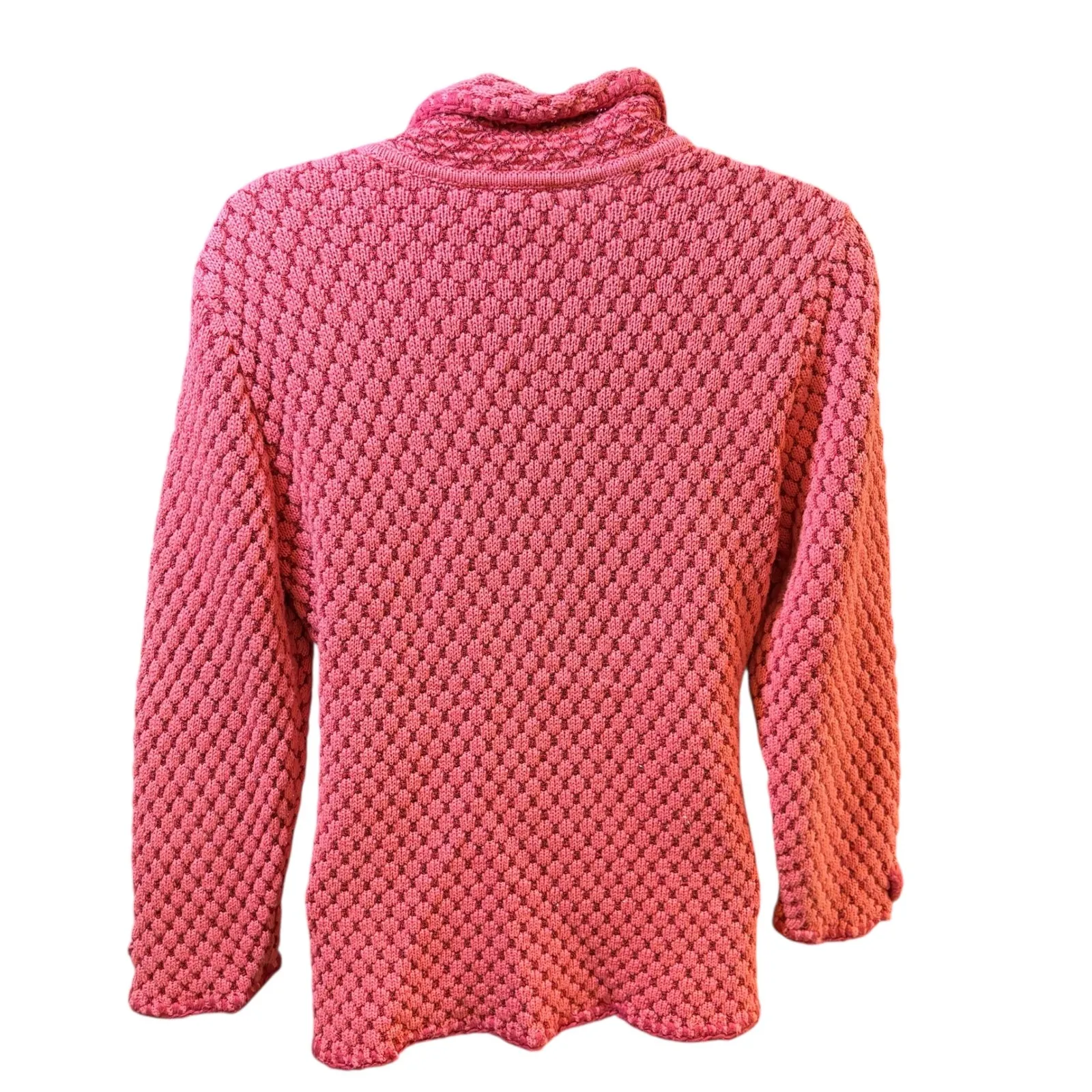 Caslon  Knit‎ Blazer Coral Pink Button Front Textured Jacket Small - Image 4