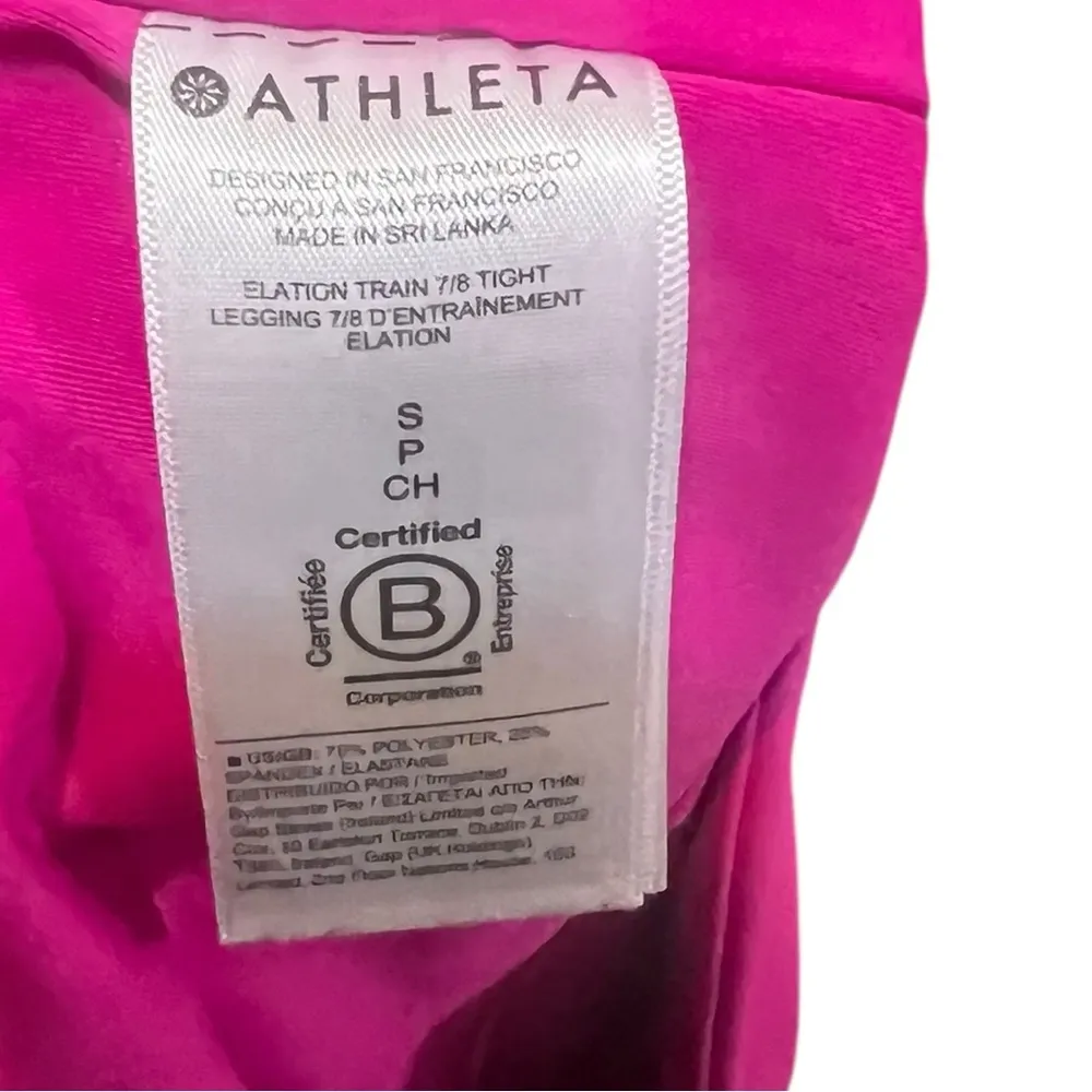 Athleta Elation Train 7/8 Tight Leggings Color Electric Fuchsia Size Small - Image 9