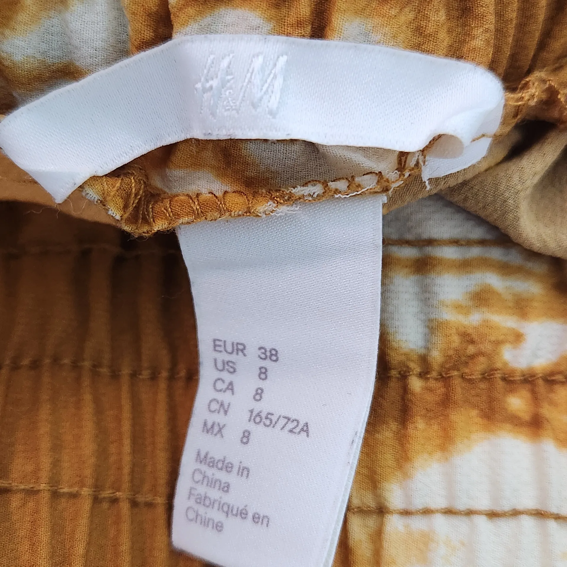 H&M Pull-on Mustard Gold Boho Wide Leg Pants Size 8 Casual Yellow Pants - Image 6