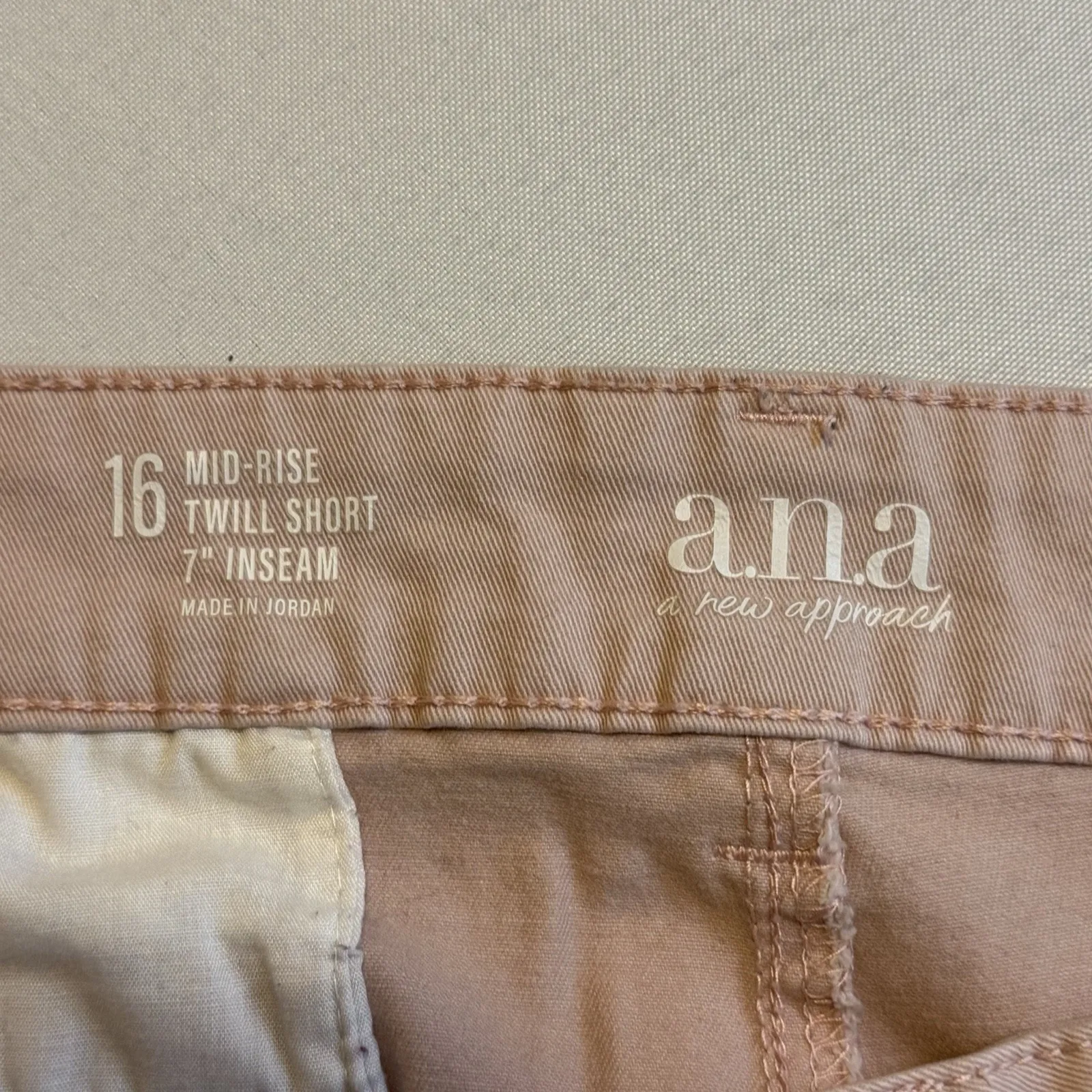 ANA New Approach Mid Rise Twill Short Stretch‎ Peach Pocket16W Trendy Everyday # - Image 5