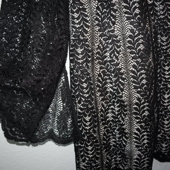 Keepsake the label Uptown black Lace mock neck Whimsigoth grunge dress XS - Image 10